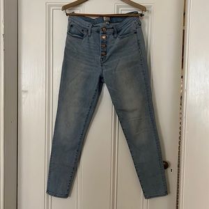 JCrew 9” High-Rise Toothpick Jeans